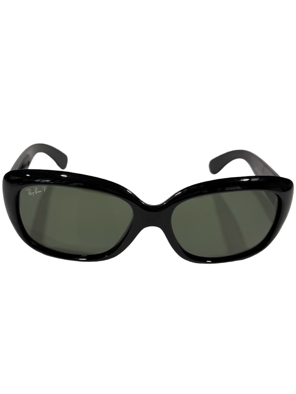 Ray-Ban Black Frame Sunglasses with Green Lenses